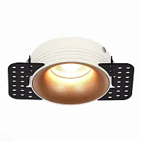 Светильник точечный ST218.528.01 ST-Luce золотой 1 лампа, основание белое в стиле хай-тек современный для затирки