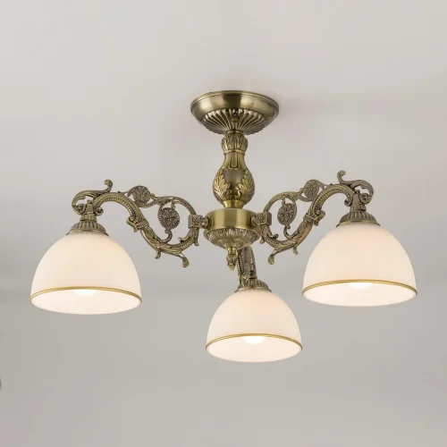 Люстра подвесная / потолочная Адриана CL405233 Citilux белая на 3 лампы, основание бронзовое в стиле классический  фото 6