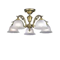 Люстра потолочная  PL 2720/5 Reccagni Angelo белая на 5 ламп, основание античное бронза в стиле классический 