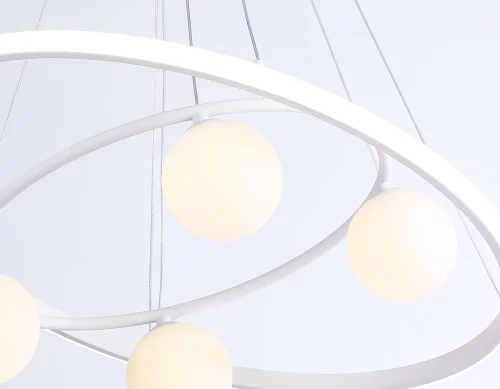 Люстра подвесная LED с пультом FL66321 Ambrella light белая на 1 лампа, основание белое в стиле современный хай-тек с пультом фото 6