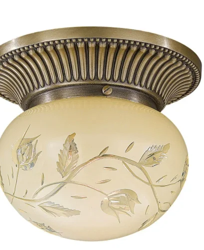 Светильник потолочный PL 7702/1 Reccagni Angelo жёлтый 1 лампа, основание античное бронза в стиле классический  фото 2