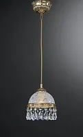 Светильник подвесной L 6300/16 Reccagni Angelo белый 1 лампа, основание золотое в стиле классический 