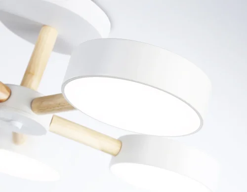 Люстра потолочная LED с пультом FL4825 Ambrella light белая на 1 лампа, основание белое в стиле современный хай-тек с пультом фото 2