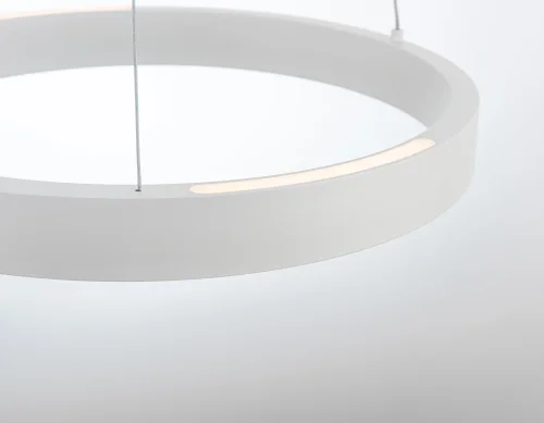Люстра подвесная LED FL5887 Ambrella light белая на 1 лампа, основание белое в стиле современный хай-тек кольца фото 8