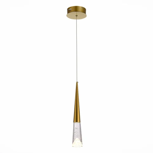 Светильник подвесной LED Sollen SL6111.203.01 ST-Luce прозрачный 1 лампа, основание золотое в стиле современный трубочки