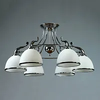 Люстра потолочная MA02401CB/006 Chrome Ambiente by Brizzi белая на 6 ламп, основание хром в стиле современный 