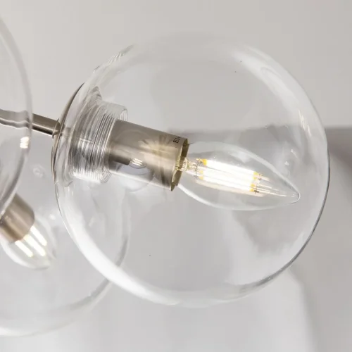 Люстра потолочная Томми CL102151 Citilux прозрачная на 5 ламп, основание хром в стиле современный шар фото 4