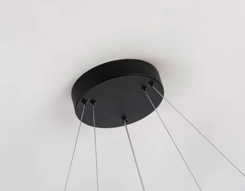 Люстра подвесная LED FL5865 Ambrella light чёрная на 1 лампа, основание чёрное в стиле современный хай-тек кольца фото 8