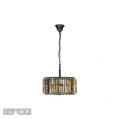 Люстра подвесная Royal 10390-5P BK iLamp прозрачная на 5 ламп, основание чёрное в стиле современный американский 