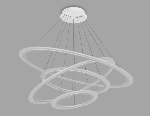 Люстра подвесная LED с пультом FA4363 Ambrella light белая на 1 лампа, основание белое в стиле современный хай-тек с пультом кольца фото 5
