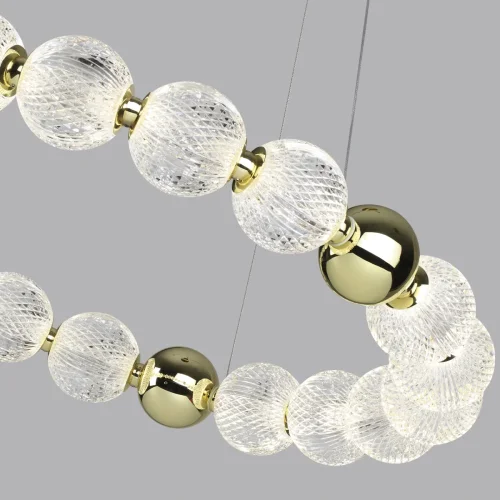 Люстра подвесная LED Crystal 5008/60L Odeon Light прозрачная на 1 лампа, основание золотое в стиле современный шар фото 6