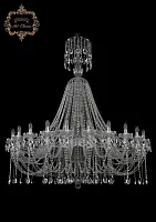 Люстра подвесная хрустальная 11.12.24.530.XL-165.Cr.Sp Bohemia Art Classic прозрачная на 24 лампы, основание хром в стиле классический 