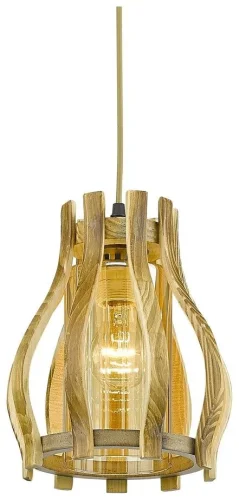 Светильник подвесной 540-706-01 Velante коричневый бежевый 1 лампа, основание коричневое в стиле кантри 