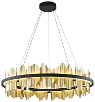 Люстра подвесная LED Lando WE476.03.403 Wertmark золотая на 1 лампа, основание чёрное в стиле арт-деко современный 