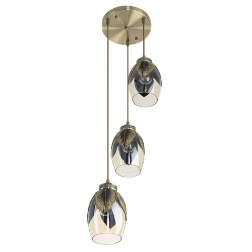 Светильник подвесной Гаруда CL420033 Citilux прозрачный 3 лампы, основание бронзовое в стиле современный каскад фото 3