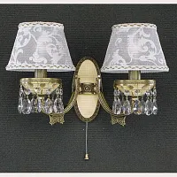 Бра с выключателем A 7033/2  Reccagni Angelo белый 2 лампы, основание античное бронза в стиле классический 