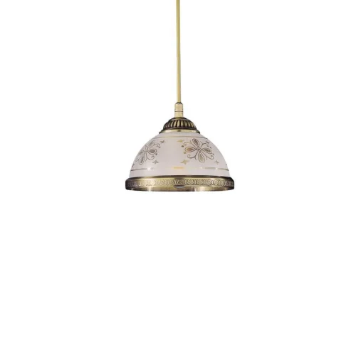 Светильник подвесной L 6002/16 Reccagni Angelo белый прозрачный 1 лампа, основание античное бронза в стиле классический  фото 2