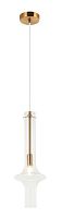 Светильник подвесной Glaso 2151/12/01P Stilfort прозрачный 1 лампа, основание бронзовое в стиле современный трубочки