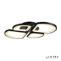 Люстра потолочная LED с пультом River X024-4 BK iLedex чёрная на 1 лампа, основание чёрное в стиле современный хай-тек с пультом