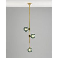 Светильник подвесной Sience V10251-3P Moderli зелёный 3 лампы, основание латунь в стиле современный шар