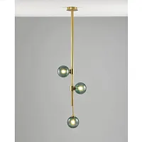 Светильник подвесной Sience V10251-3P Moderli зелёный 3 лампы, основание латунь в стиле современный шар