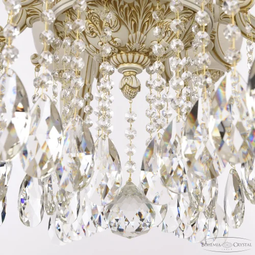 Люстра подвесная AL78101/10/300 A WMG P1 U Angel Bohemia Ivele Crystal белая на 10 ламп, основание белое патина золотое в стиле классический sp фото 7