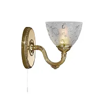 Бра с выключателем A 6352/1  Reccagni Angelo белый 1 лампа, основание золотое в стиле классический 