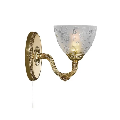 Бра с выключателем A 6352/1  Reccagni Angelo белый на 1 лампа, основание золотое в стиле классический 