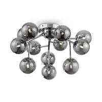 Люстра потолочная Dallas MOD545PL-12CH Maytoni чёрная серая на 12 ламп, основание хром в стиле современный шар