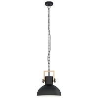 Светильник подвесной лофт Lubenham 43162 Eglo чёрный 1 лампа, основание коричневое чёрное в стиле кантри лофт 