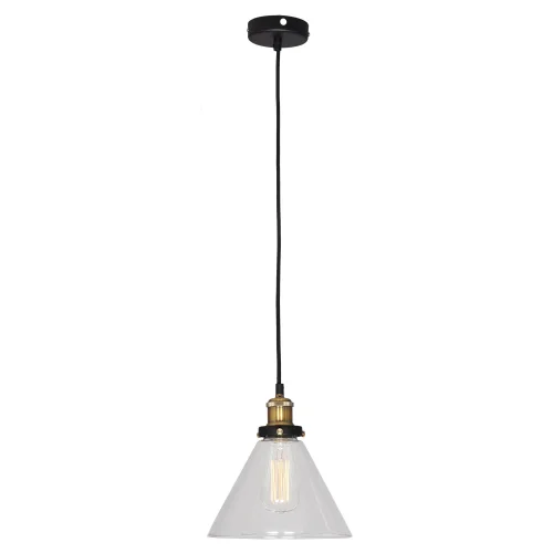 Светильник подвесной лофт LSP-9607 Lussole прозрачный 1 лампа, основание бронзовое в стиле лофт  фото 2