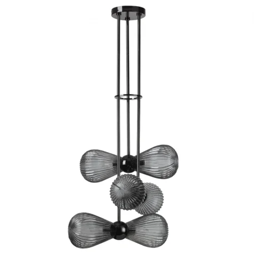 Светильник подвесной Elica 5417/6 Odeon Light чёрный серый 6 ламп, основание чёрное в стиле современный 