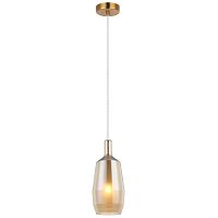 Светильник подвесной Еladin 2154/51/01P Stilfort янтарный 1 лампа, основание бронзовое в стиле модерн 