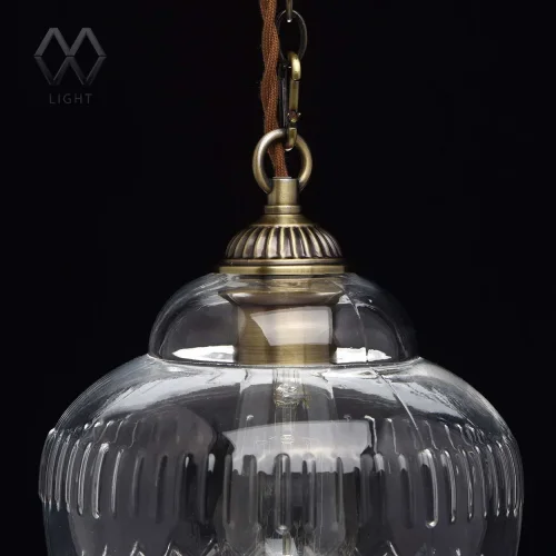 Светильник подвесной Аманда 481012001 MW-Light прозрачный 1 лампа, основание античное бронза в стиле классический  фото 5