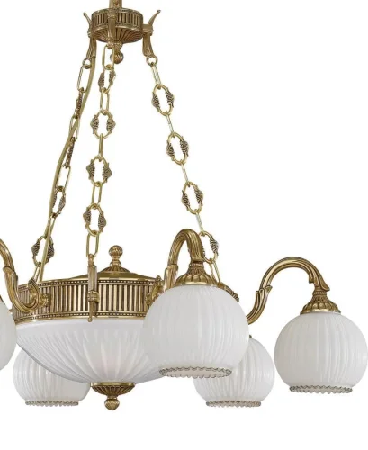 Люстра подвесная  L 9300/6+2 Reccagni Angelo белая на 8 ламп, основание золотое в стиле классический  фото 2