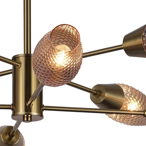Люстра потолочная Desire 10165/8PL Copper Escada янтарная на 8 ламп, основание медь в стиле современный  фото 2