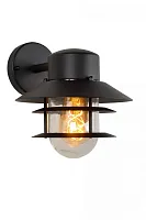 Настенный светильник Zico 11874/01/30 Lucide уличный IP44 чёрный 1 лампа, плафон прозрачный в стиле кантри прованс E27