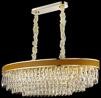 Люстра подвесная хрустальная Clarissa WE136.12.303 Wertmark коричневая прозрачная на 12 ламп, основание золотое в стиле современный классический 