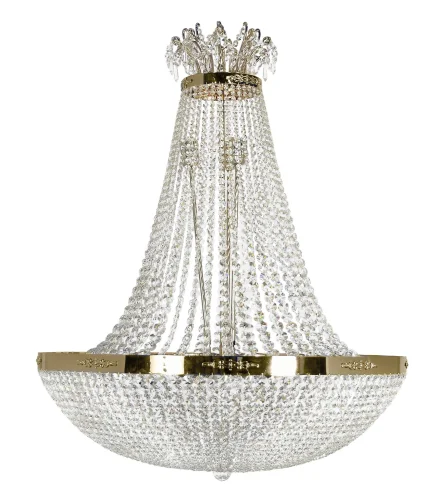 Люстра хрустальная подвесная Lodi E 1.5.80.200 G Dio D'Arte без плафона на 12 ламп, основание золотое в стиле классика 
