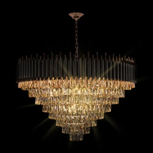 Люстра подвесная Eclair 10206/1000 LOFT IT прозрачная чёрная на 21 лампа, основание золотое в стиле современный  фото 2