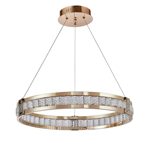Люстра подвесная LED Theatrum 4206-6P Favourite прозрачная на 2 лампы, основание золотое в стиле классический кольца фото 2