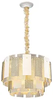 Люстра подвесная Agati WE124.14.303 Wertmark белая прозрачная на 14 ламп, основание золотое в стиле арт-деко 