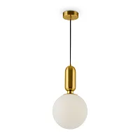 Светильник подвесной Felice FR5136PL-01BS Freya белый 1 лампа, основание латунь в стиле современный шар
