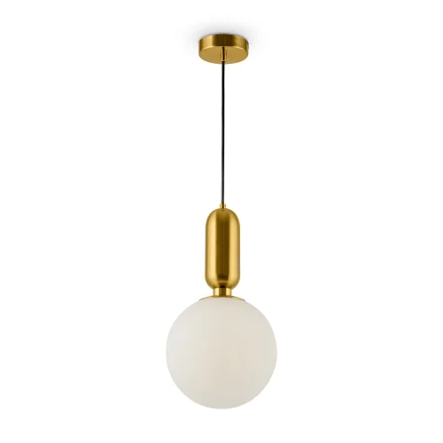 Светильник подвесной Felice FR5136PL-01BS Freya белый 1 лампа, основание латунь в стиле современный шар