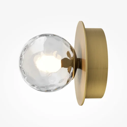 Бра LED Ambre MOD331WL-L3BS3K Maytoni янтарный на 1 лампа, основание латунь в стиле современный молекула шар фото 4