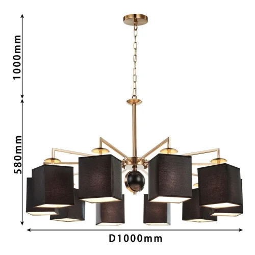 Люстра подвесная Diva 2822-10P Favourite чёрная на 10 ламп, основание латунь в стиле классический  фото 2