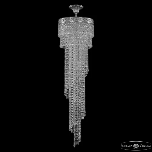 Люстра каскадная хрустальная 83111/30IV-100 Ni Bohemia Ivele Crystal прозрачная на 7 ламп, основание никель в стиле современный классический r фото 2