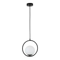 Светильник подвесной Oportet 2787-1P F-promo белый 1 лампа, основание чёрное в стиле современный шар