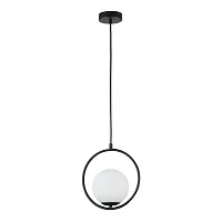 Светильник подвесной Oportet 2787-1P F-promo белый 1 лампа, основание чёрное в стиле современный шар