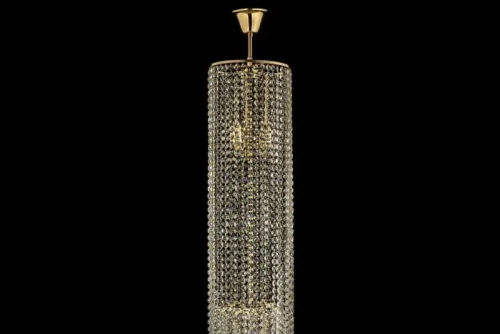 Люстра каскадная хрустальная Stella E 1.3.20.105 G Arti Lampadari прозрачная на 7 ламп, основание золотое в стиле классический арт-деко  фото 2